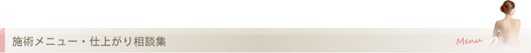 施術メニュー・仕上がり相談集