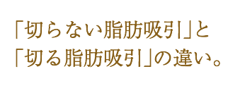 『切らない脂肪吸引』と『切る脂肪吸引』の違い