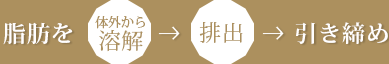 脂肪を加熱→破壊→引き締め