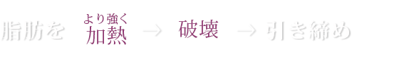 脂肪をより強く加熱→破壊→引き締め
